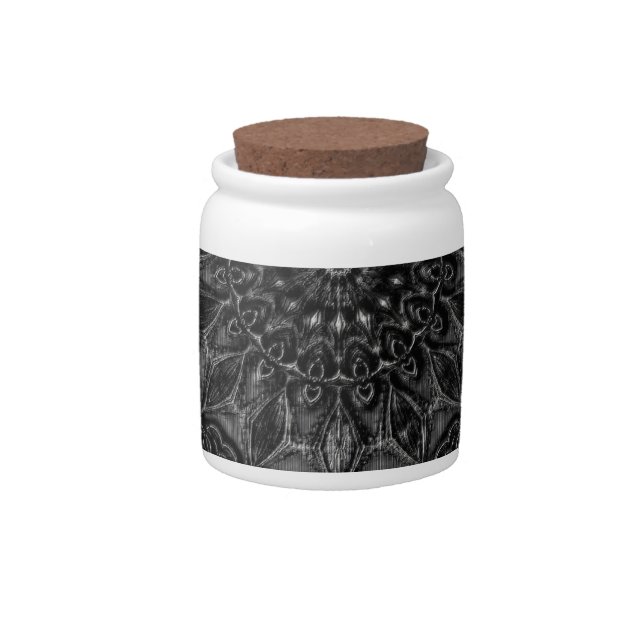 Charcoal Mandala  Candy Jar (Front)