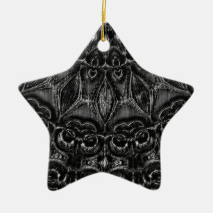 Charcoal Mandala  Ceramic Ornament