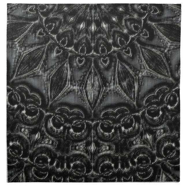 Charcoal Mandala  Cloth Napkin (Front)