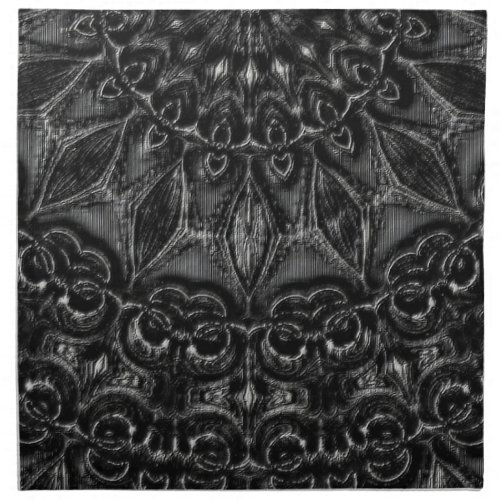 Charcoal Mandala  Cloth Napkin
