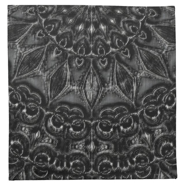 Charcoal Mandala   Cloth Napkin (Front)