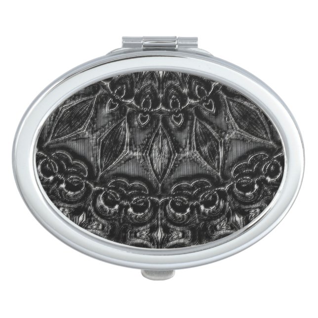 Charcoal Mandala  Compact Mirror (Front)