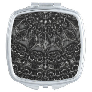 Charcoal Mandala Compact Mirror