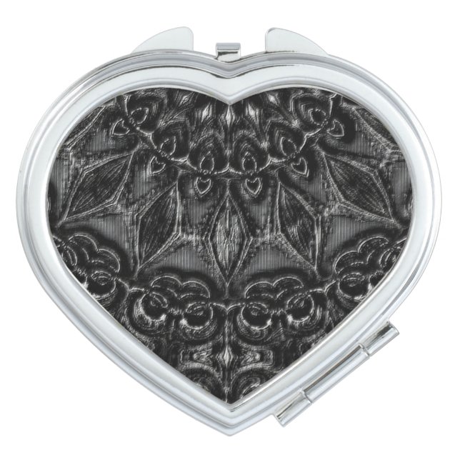 Charcoal Mandala  Compact Mirror (Front)