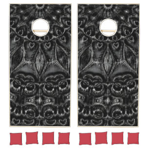 Charcoal Mandala Cornhole Set
