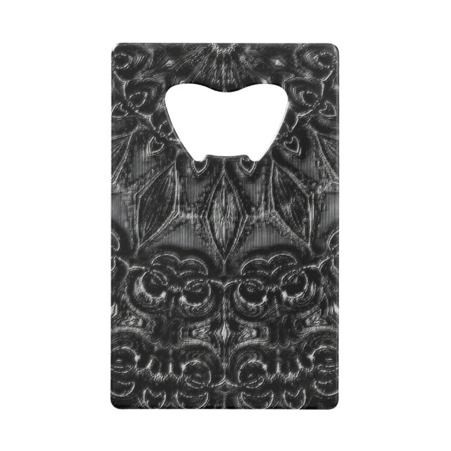 Charcoal Mandala   Credit Card Bottle Opener (Front)