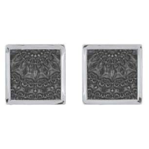 Charcoal Mandala Cufflinks