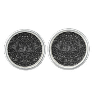 Charcoal Mandala Cufflinks