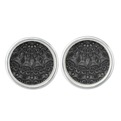 Charcoal Mandala  Cufflinks