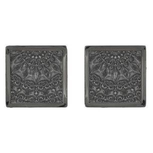 Charcoal Mandala  Cufflinks
