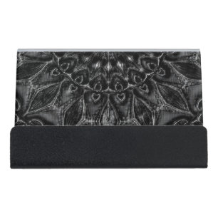 Charcoal Mandala  Desk Business Card Holder