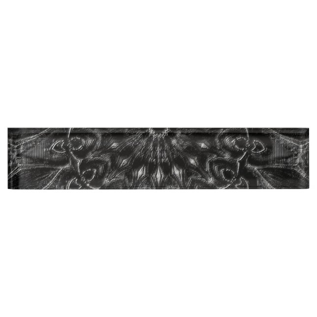 Charcoal Mandala  Desk Name Plate (Front)