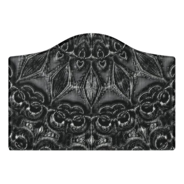 Charcoal Mandala  Door Sign (Small Crest Front)