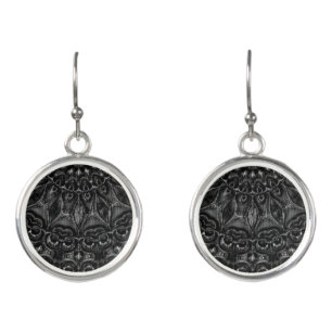 Charcoal Mandala  Earrings