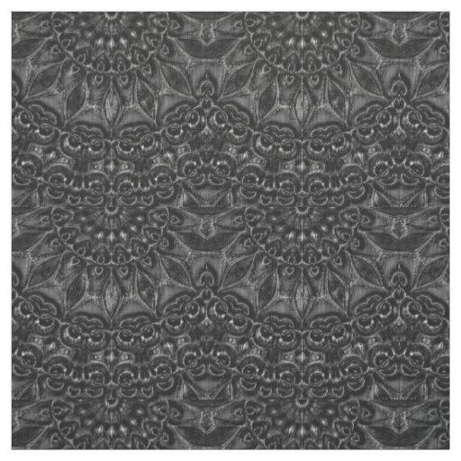 Charcoal Mandala  Fabric