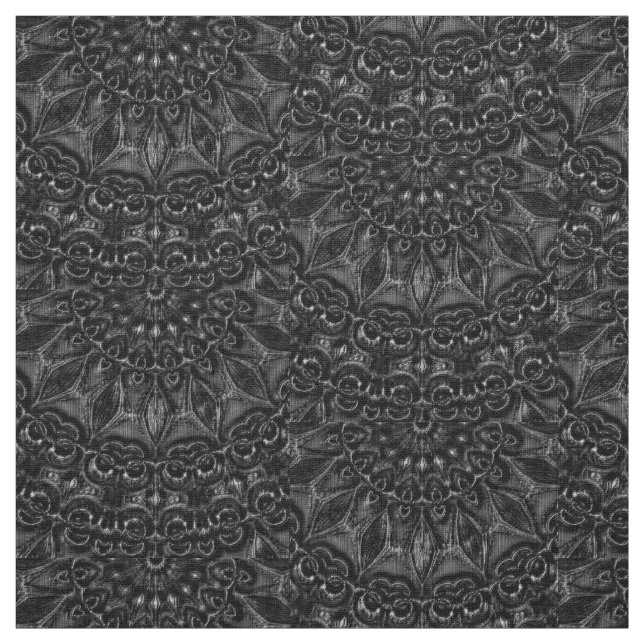 Charcoal Mandala  Fabric (Swatch)