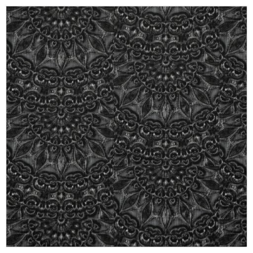 Charcoal Mandala  Fabric