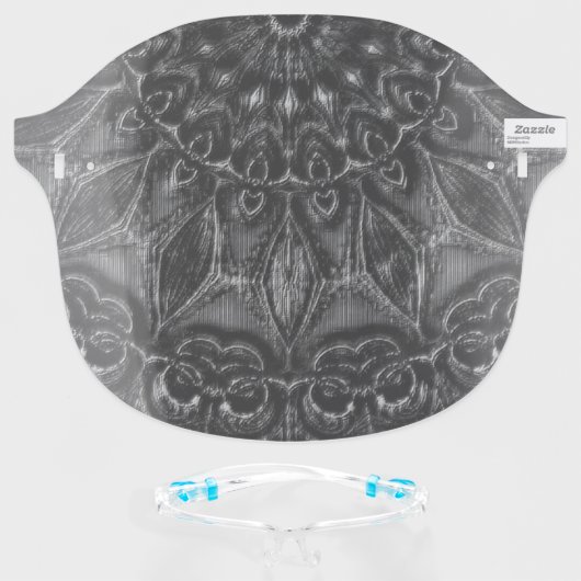 Charcoal Mandala  Face Shield (Front w/Glasses)