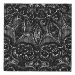 Charcoal Mandala Faux Canvas Print