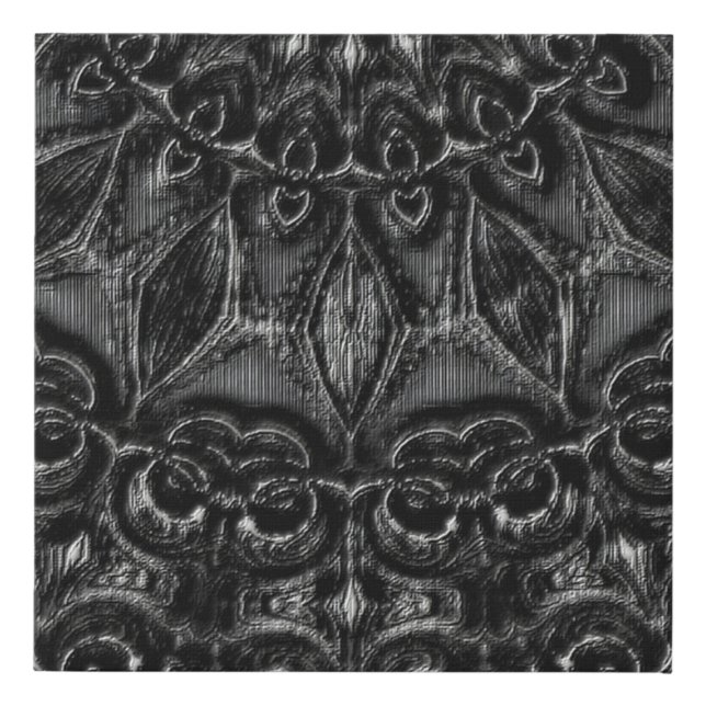 Charcoal Mandala  Faux Canvas Print (Front)