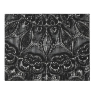 Charcoal Mandala Faux Canvas Print