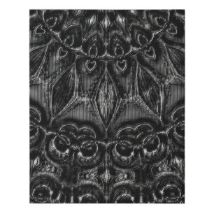 Charcoal Mandala  Faux Canvas Print