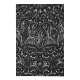 Charcoal Mandala Faux Canvas Print