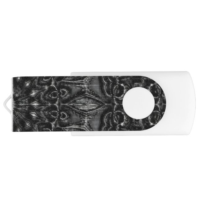 Charcoal Mandala  Flash Drive (Back)