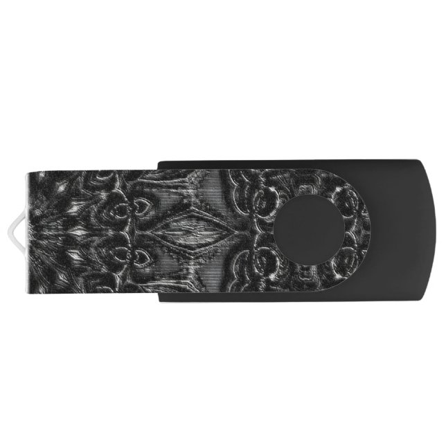 Charcoal Mandala  Flash Drive (Back)