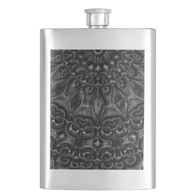 Charcoal Mandala  Flask (Front)