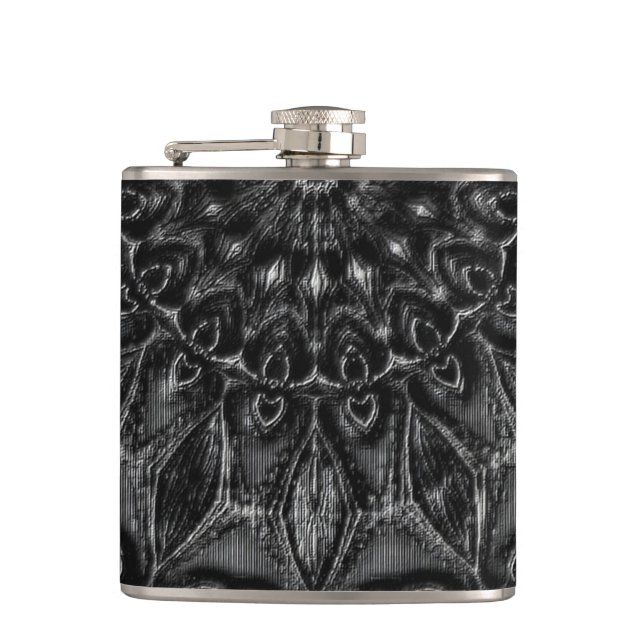 Charcoal Mandala  Flask (Front)