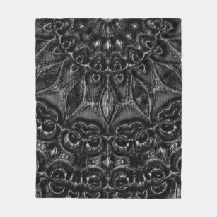 Charcoal Mandala  Fleece Blanket