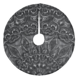 Charcoal Mandala Fleece Tree Skirt