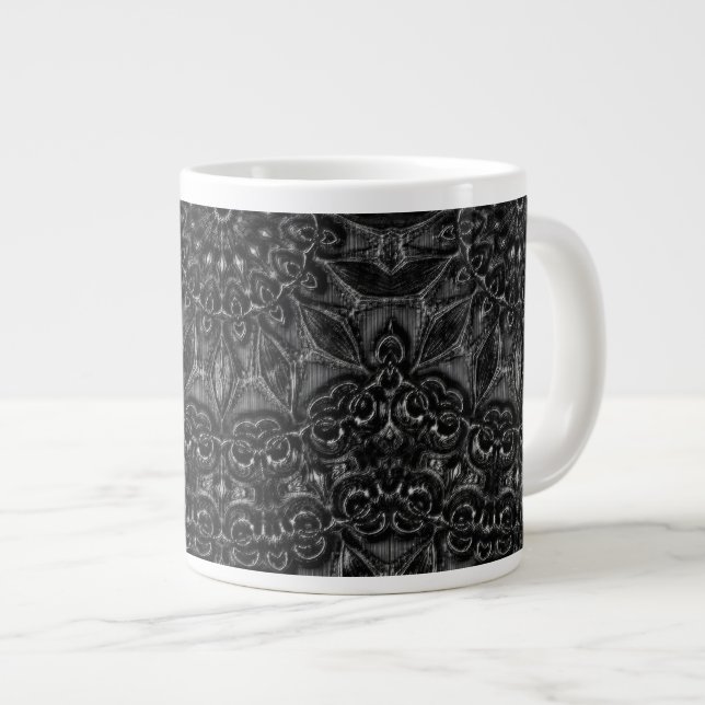 Charcoal Mandala  Giant Coffee Mug (Front Right)