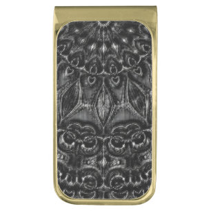Charcoal Mandala Gold Finish Money Clip