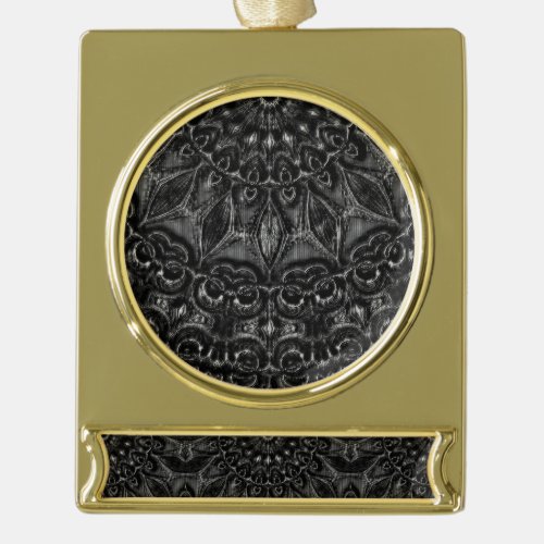 Charcoal Mandala   Gold Plated Banner Ornament