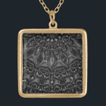 Charcoal Mandala    Gold Plated Necklace<br><div class="desc">Thank you for checking out my design. Follow my art on Instagram @MRNStudios or ko-fi.com/mrnstudios</div>