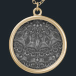 Charcoal Mandala    Gold Plated Necklace<br><div class="desc">Thank you for checking out my design. Follow my art on Instagram @MRNStudios or ko-fi.com/mrnstudios</div>
