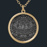 Charcoal Mandala    Gold Plated Necklace<br><div class="desc">Thank you for checking out my design. Follow my art on Instagram @MRNStudios or ko-fi.com/mrnstudios</div>