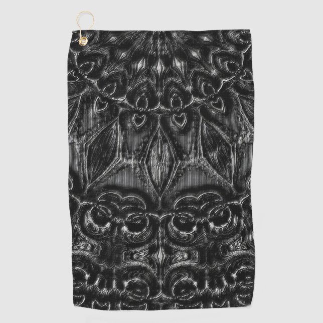 Charcoal Mandala  Golf Towel (Front)