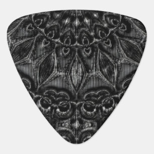Charcoal Mandala   Guitar Pick
