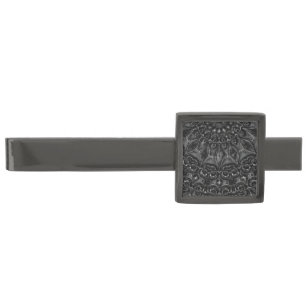 Charcoal Mandala Gunmetal Finish Tie Bar