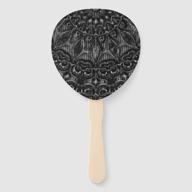 Charcoal Mandala  Hand Fan (Front)