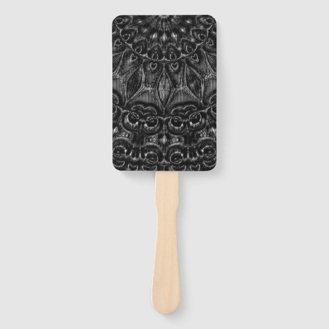 Charcoal Mandala  Hand Fan (Front)