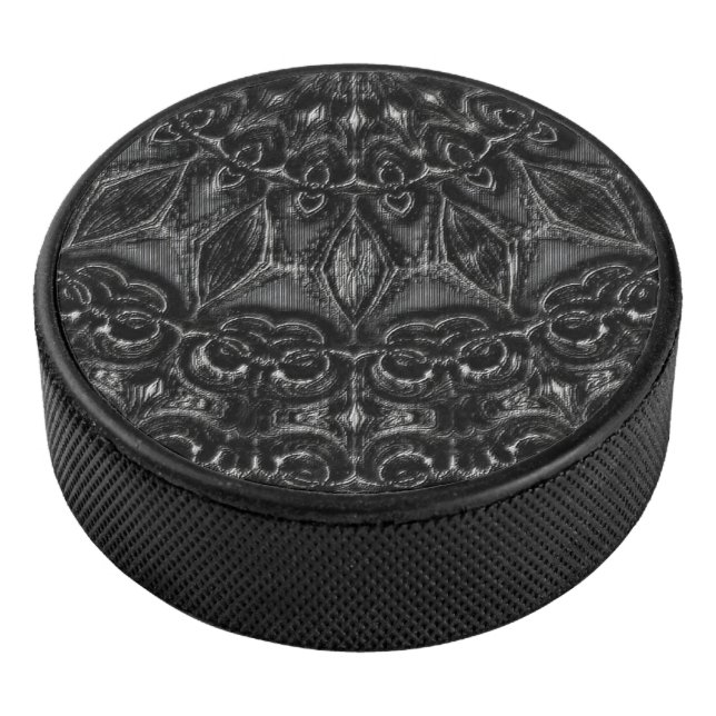 Charcoal Mandala  Hockey Puck (3/4)
