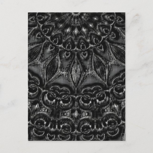 Charcoal Mandala  Holiday Postcard (Front)