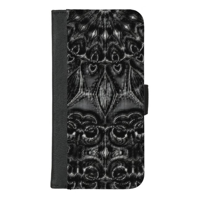 Charcoal Mandala  iPhone Wallet Case (Front)