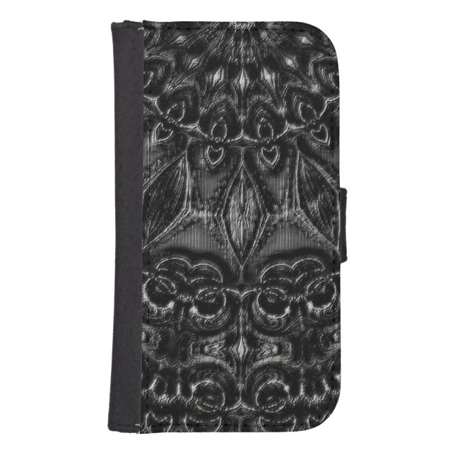 Charcoal Mandala iPhone Wallet Case (Front)