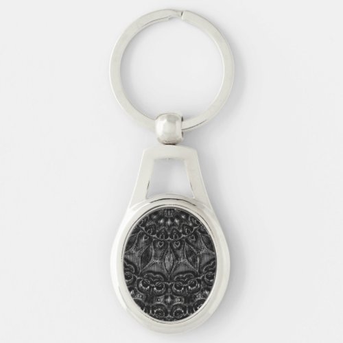 Charcoal Mandala   Keychain