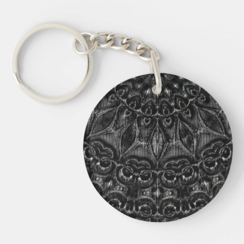 Charcoal Mandala  Keychain